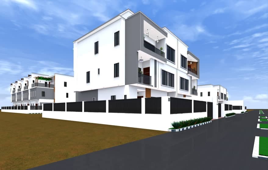 Minimalist concrete structure with clean lines